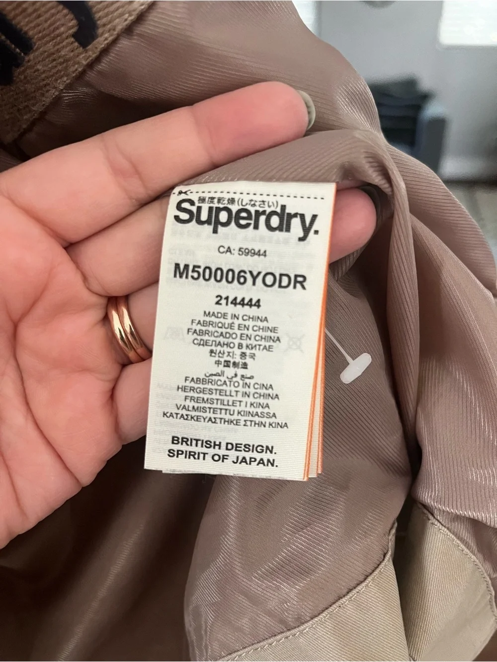 Superdry Double-Breasted Trench Coat in Beige/khaki
